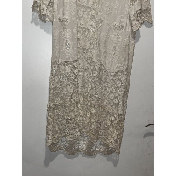 Zara Boho White Lace Crochet Women's Mini Dress Size XS - Picture 5 of 10